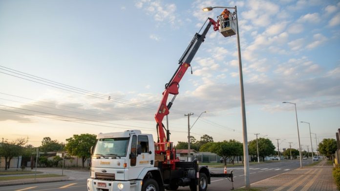Caminhão Munck com Cesto Aéreo em Inocência